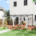 Solarias Pergola jardin exterieur 3 x 6 m pergola coulissante rétractable avec parois latérales, abri soleil UPF30+, gris