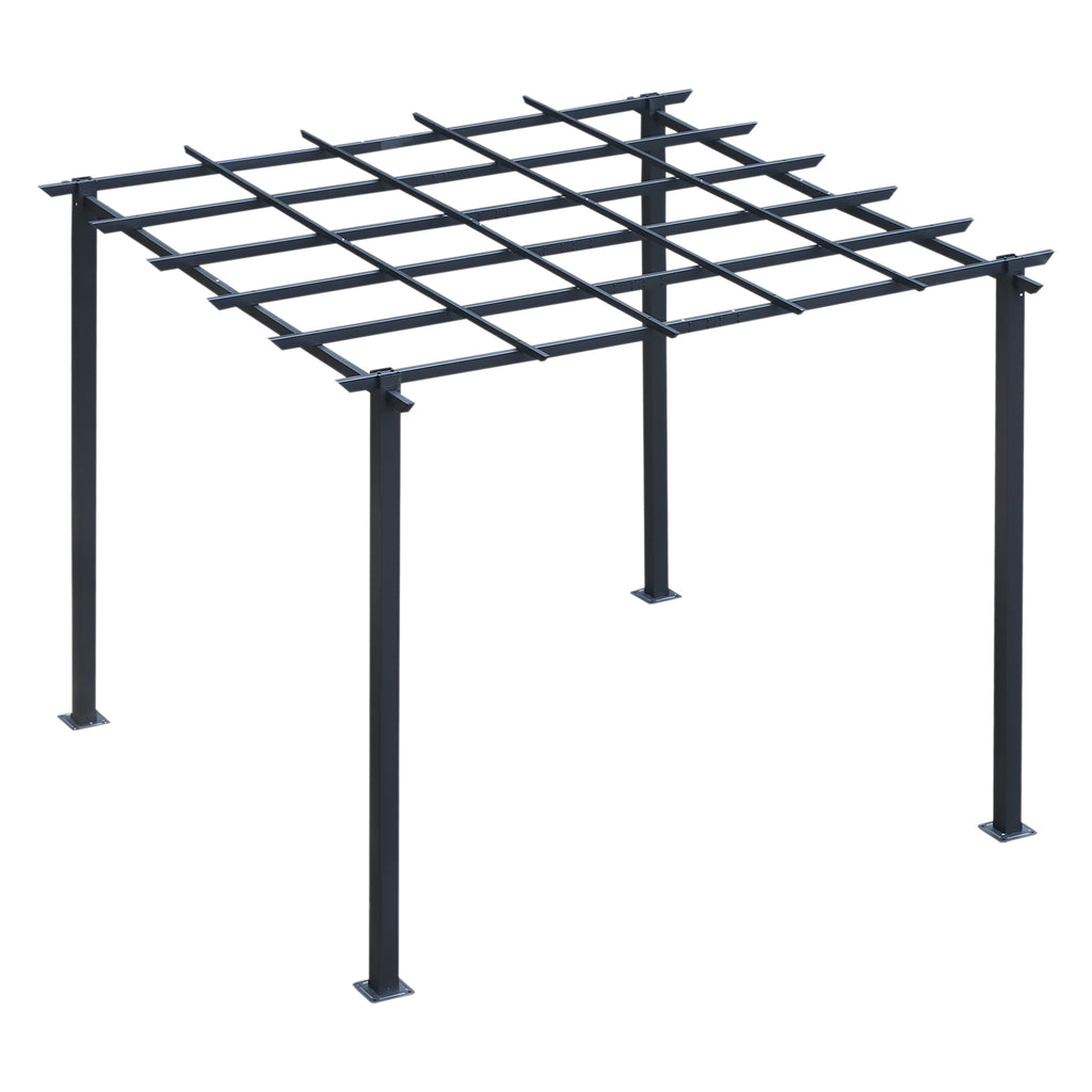 Solarias Pergola autoportante Style Contemporain - Toit terrasse à décorer - dim. 3L x 3l x 2,3H m - métal époxy anticorrosi