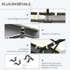 Solarias Pergola tonnelle de jardin auvent 3 x 3 m adossable métal gris polyester imperméabilisé anti-UV crème