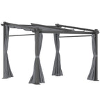 Solarias Pergola, inclus matériel de fixation, toit rétractable, 2,97 m x 2,95 m x 2,3 m, Gris foncé