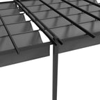 Solarias Pergola rétractable 3,5 x 6 m pergola pour terrasse structure en aluminium + toile polyester - gris foncé