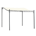 Solarias Pergola tonnelle de jardin auvent 3 x 3 m adossable métal gris polyester imperméabilisé anti-UV crème