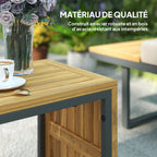 Solarias Ensemble de meubles de jardin modulable en bois d'acacia 6 places, salon de jardin d'angle avec table, gris