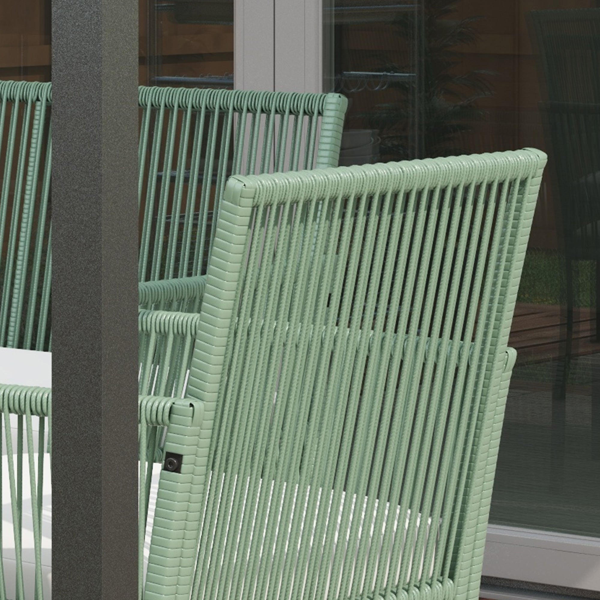 Solarias Ensemble salon de jardin 4 pièces canapé 2 places 2 fauteuils 1 table basse plateau verre trempé