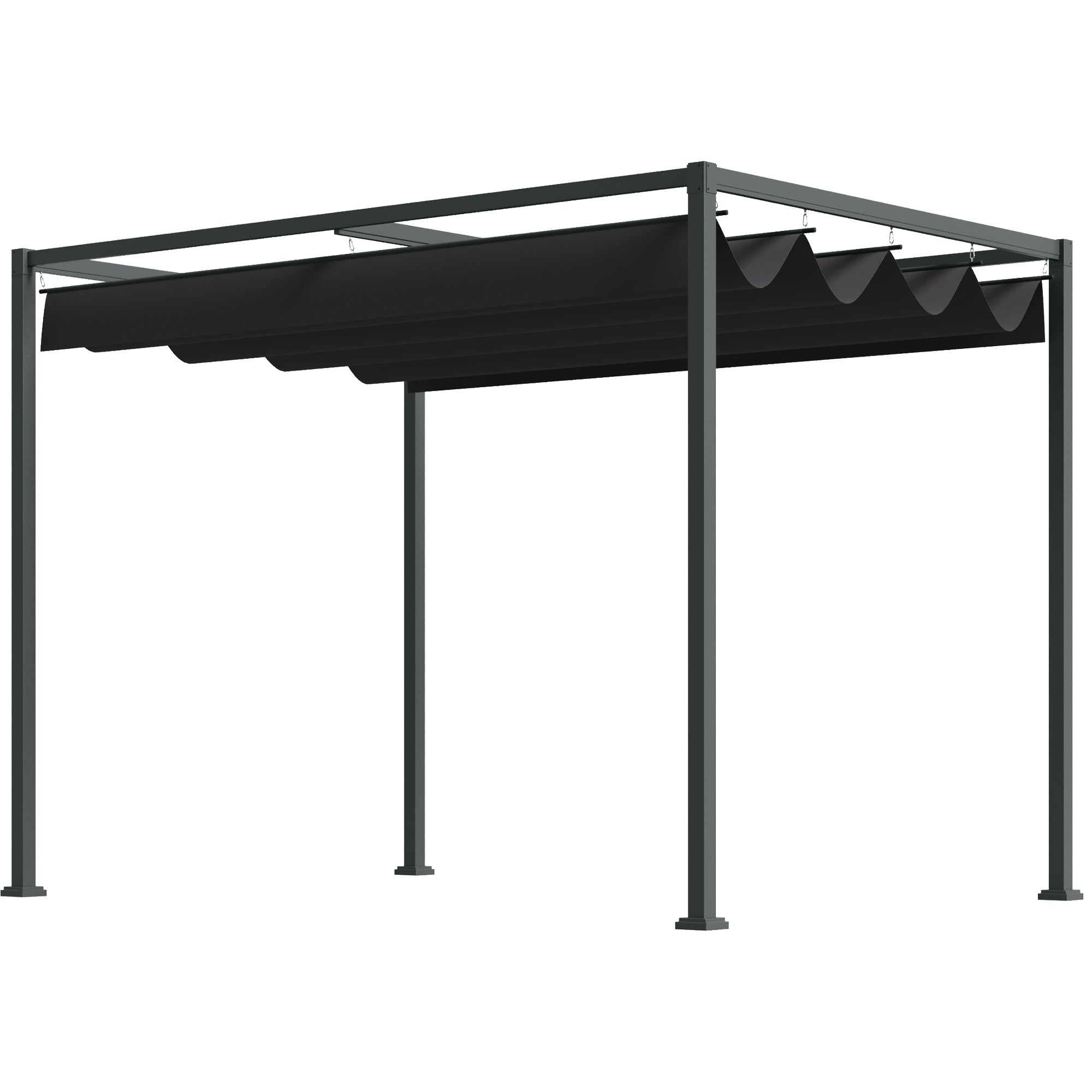 Solarias Pergola env. 3x2m Pavillon de Jardin au Toit Coulissant en Métal Pergola de Jardin Autoportante avec Toit Réglable,